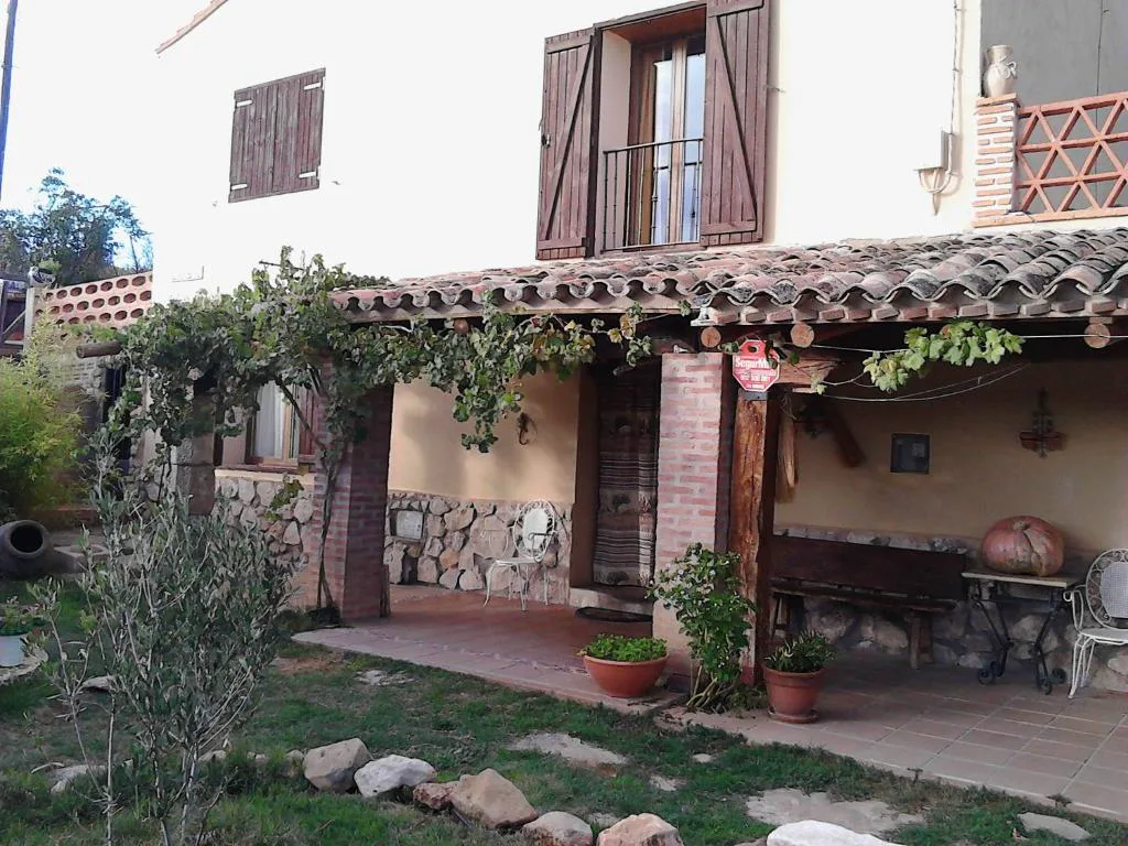 Patio con soportal y jardín