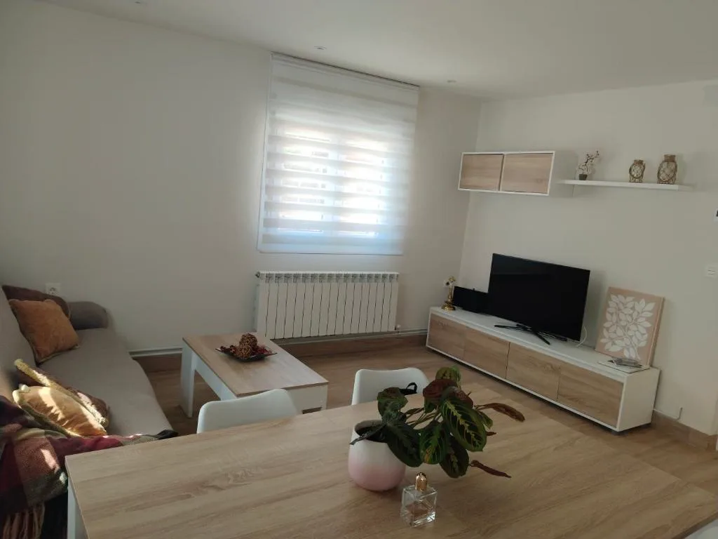 Salón con sofá y televisor
