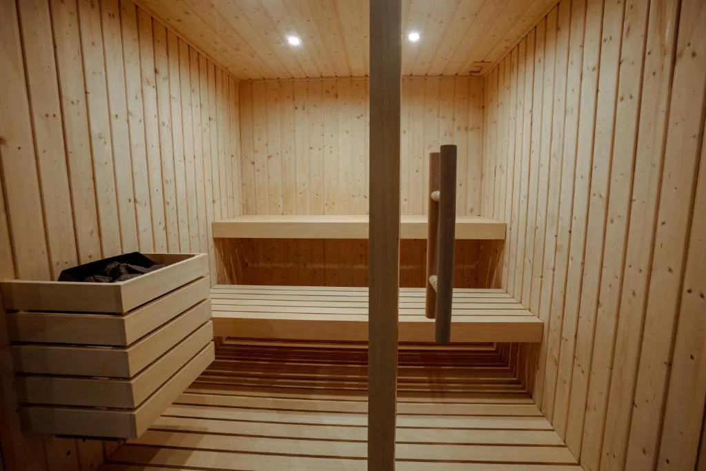 Sauna de madera del spa de Solar do Requeijo